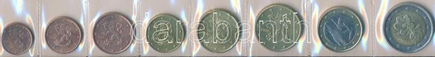 Finnország 1999-2001. 1c-2EUR (8xklf) forgalmi sor fóliában T:1
Finland 1999-2001. 1 Cent - 2 Euro ...