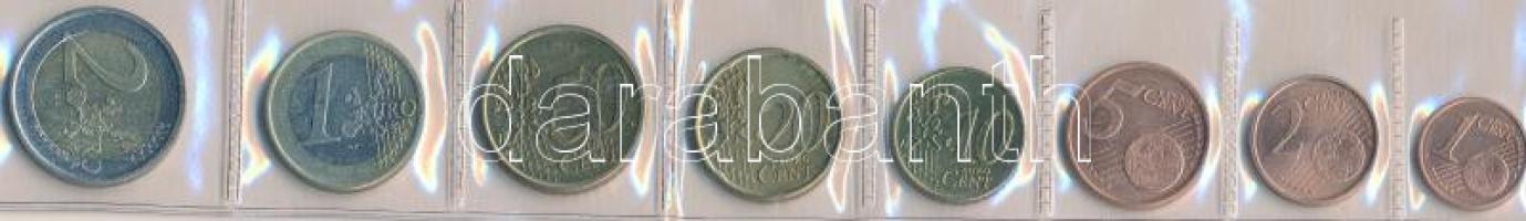 Írország 2002. 1c-2EUR (8xklf) forgalmi sor fóliában T:1 Ireland 2002. 1 Cent - 2 Euro (8xdiff) coin set in foil packing C:UNC