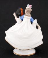 Sandizell hölgy majommal, porcelán,kézzel festett, jelzett, hibátlan, 14cm