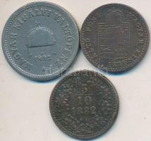 1882KB 5/10kr Cu (2x) + 1892KB 10f Ni T:2-,3