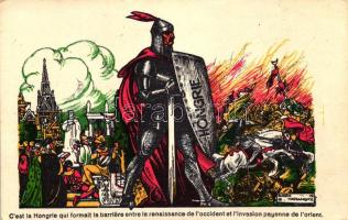 Magyarország volt a gát a nyugati renaissance s a pogány invázió közt. / Hungary was the Barrier between the Renaissance of the West and the Incursions of Paganism. propaganda s: Haranghy