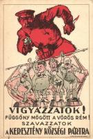 Keresztény Községi (Wolff) Párt, anti-kommunista, antiszemita propaganda / Hungarian elections campaign, Anti-Semitic, Anti-Communist propaganda