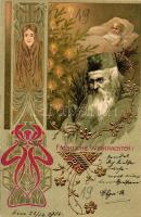 Christmas, Santa Claus, Emb. litho (fl)