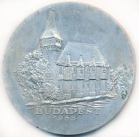 1955. "100. Ausztria-Magyarország Labdarúgó Mérkőzés" Al emlékérem (61,5mm) T:2