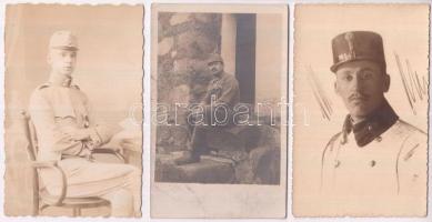 4 db RÉGI katonai fotólap / 4 old motive cards, soldiers photo