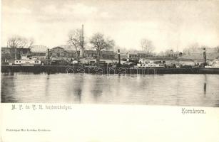 Komáromi MFTR Hajóműhely, a Wekerle Sándor és a Rábcza hajók; Freisinger Mór kiadása / ship factory, Hungarian ships