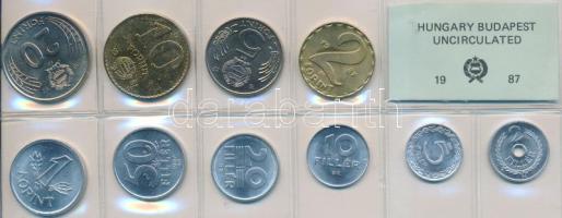 1987. 2f-20Ft 10db klf érmés forgalmi sor fóliatokban T:1
