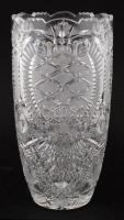 Ólomkristály váza, csiszolt, metszett, minimális lepattanással, m: 30 cm