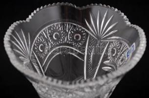 Kőszegi ólomkristály váza, matricával jelzett, hibátlan, m: 22,5 cm