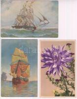 30 db RÉGI nagyrészt hajókat ábrázoló motívum lap / 30 old mainly motive cards, ships