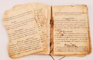 cca 1940 Receptgyűjtemény kézirat, min. 200 db sütemény ill., torta recept, viseltes állapotban.