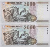 2010. 2000Ft "CB" (2x) sorszámkövetők T:I