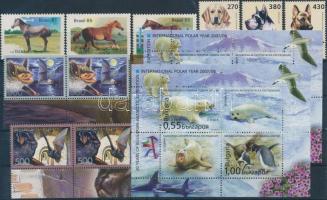 Animals 10 stamps, 4 block with sets and duplicates, Állatok motívum 10 db bélyeg és 4 db blokk, közte sorok és másodpéldányok 2 stecklapon