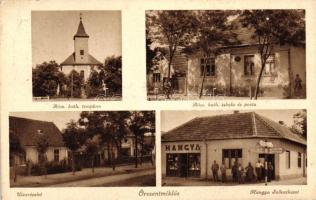 Őrbottyán (Őrszentmiklós); Római katolikus iskola és templom, posta, utca, Hangya szövetkezet (EK)