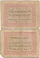 1848. 5Ft "Kossuth bankó" (2x) vörösesbarna és barna T:III,III-