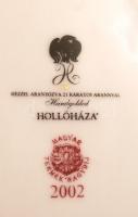 Hollóházi Flóra, Szász Endre falitányér, matricás, jelzett, hibátlan, eredeti dobozban,15,5cm