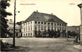 Jolsva, Koburg herceg kastélya, Eigel László és Kaufmann Jenő üzlete; kiadja Czibor Emil / castle, shops