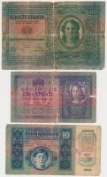 1904-1917. 2K-100K 6db felülbélyegzett bankjegy, több hamis felülbélyegzéssel (with some fake overpr...
