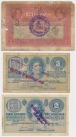 1904-1917. 2K-100K 6db felülbélyegzett bankjegy, több hamis felülbélyegzéssel (with some fake overpr...