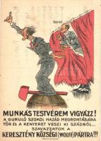 Keresztény Községi (Wolff) Párt, anti-kommunista, Benes-ellenes propaganda / Hungarian elections campaign, Anti-Communist, Anti-Czechoslovakian propaganda (EK)