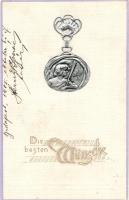 'Die besten Wünsche' Emb. Art Nouveau postcard