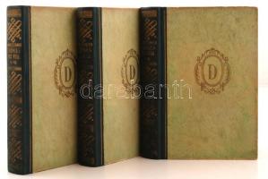 Dumas: Ange Pitou(Egy orvos emlékiratai) I., III., V. kötet. Bp., Gutenberg Könyvkiadó Vállalat. Aranyozott gerincű félvászon kötés, kissé kopott állapotban.