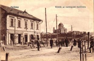 Párkány, Esztergomi bazilika, Takarékpénztár, Nagy és Szabó üzlete, Steiner Mór üzlete