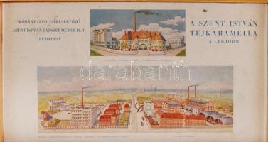 Kőbányai Polgári Serfőző és Szent István Tejkaramella doboz, fa, kopottas állapotban, fémcsat hiányz...