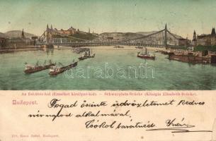 Budapest, Eskütér-híd (Erzsébet királyné-híd), kiadja Ganz Antal (EK)
