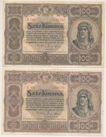 1920. 100K "Orell Füssli Zürich" (2x) T:II- szép papír