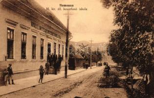 Homonna, M. kir. állami kosárfonó iskola; kiadja Hossza Gyula / basket weaving school (ázott / wet damage)