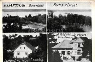 Kisapostag, Duna, Szoják L.ny. jegyző lakása, ifj. Szabó Mihály vegyeskereskedése  (EK)