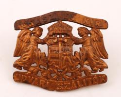 Csász. és Kir. Udvari Szállítók rezezett fém címeres embléma, 10x12 cm