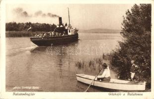 Balatonboglár, gőzhajó, photo Erdélyi