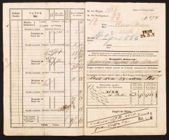 1866 Semendria(Smederevo), G. Nuscha&Comp. kétnyelvű szállítólevele /
1866 Semendria(Smederevo)...