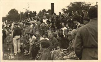 1936 Siófok, Vitorlás verseny, közönség, Nagy photo