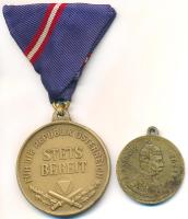 1896. "Milleniumi emlék - Ferenc József" Br emlékérem (29mm) + Ausztria 1964. "Katonai Szolgálati Érem, 3. fokozat" Br kitüntetés mellszalagon T:2-,1-  hUngary 1896. "Millenium - Franz Joseph" Br commemorative medallion (29mm) + Austria 1964. "Military Service Bronze Medal" Br decoration with ribbon C:VF,AU