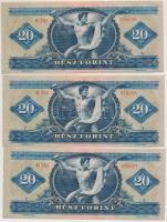 1965. 20Ft (3x) sorszámkövetők T:I
