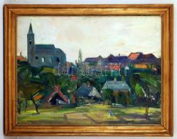 Nyárády Gulyás Jenő (1920-1970): Aszófő. Olaj, farost, keretben, 60×80 cm