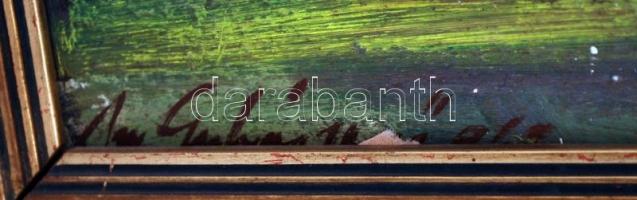 Nyárády Gulyás Jenő (1920-1970): Aszófő. Olaj, farost, keretben, 60×80 cm