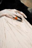 Baky Péter (1950-): Zsuzsanna és a vének. Vegyes technika, farost, jelzett, keretben, 96×58 cm