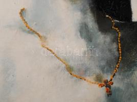 Baky Péter (1950-): Zsuzsanna és a vének. Vegyes technika, farost, jelzett, keretben, 96×58 cm