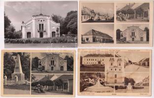 13 db főleg MODERN magyar városképes lap, vegyes minőség; csak Kisbér / 13 mostly modern Hungarian town-view postcards, mixed quality; only Kisbér