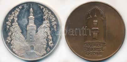1995. "A Soproni Sörgyár 100 éves 1895-1995" fém emlékérem (42,5mm) + 1987. "Soproni ...