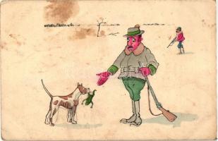 7 db RÉGI használatlan motívumlap, vegyes minőség; vadász / 7 old unused motive cards, mixed quality; hunter