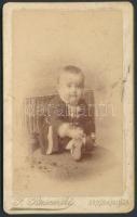 cca 1900 Babafotó, J. Bresowski nagykikindai műterméből, keményhátú fotó, 10x6 cm