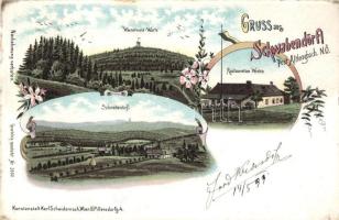 1899 Schwabendorf (Rauschenberg), Restauration Wedra, Art Nouveau, floral, litho (EK)