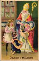Mikulás, Saint Nicholas; Import 226. 2169. litho (fa)