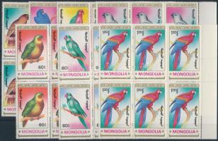 1990 Papagájok sor ívszéli hatostömbökben Mi 2182-2188
