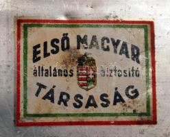 Első Magyar Általános Biztosító Társaság, fadoboz alumínium tetővel, 12x9x4cm
